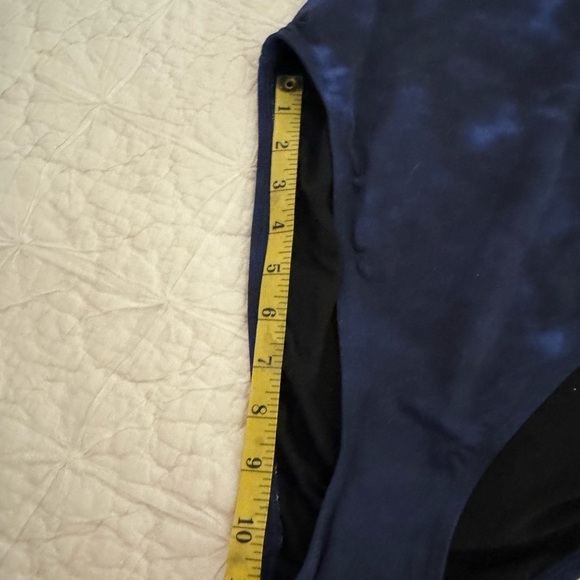 Lauren Ralph Lauren Halter One-Piece Swimsuit - Blue Shoreline Tie Dye Size 10 - Picture 12 of 14